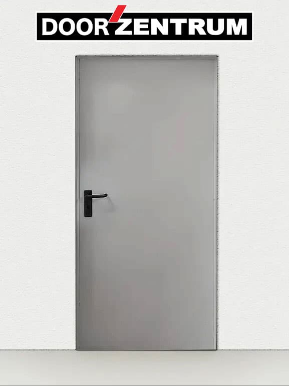 Еднокрила противопожарна врата EI 60 / EI 120, сертифицирана метална пожароустойчива врата с минерална вата клас A1