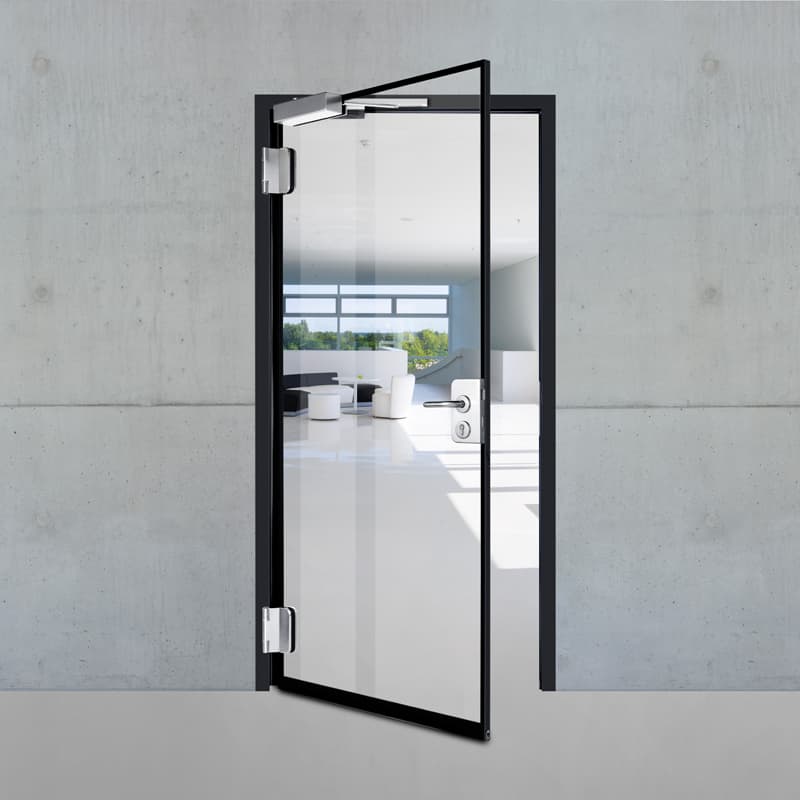 Стъклена противопожарна врата EI 60 / EI 120 с пожароустойчиво стъкло