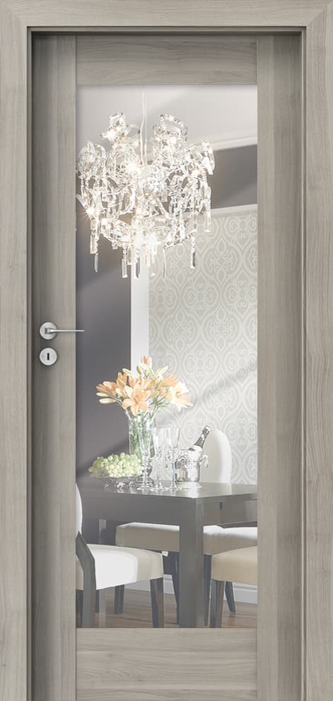 PORTA INSPIRE A.1 with mirror - Portasynchro 3D veneer - Silver Acacia