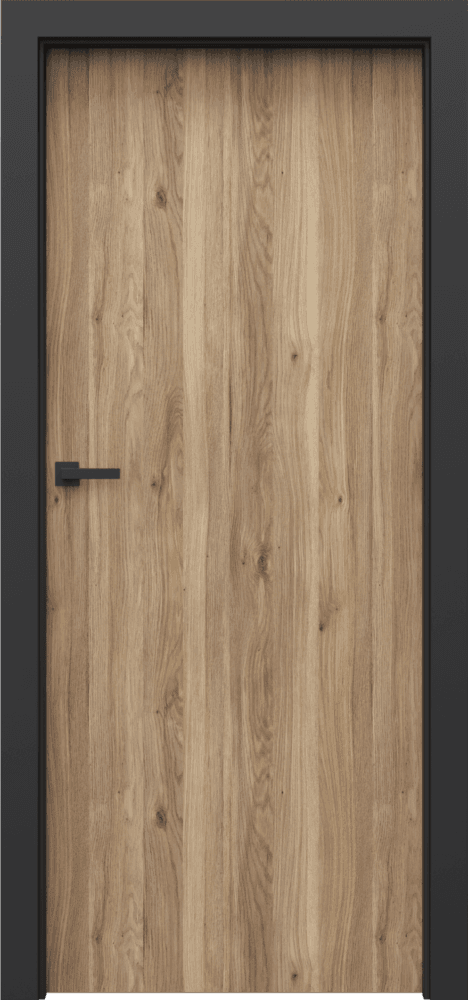 PORTA LOFT 1.1 with black door frame - Portaperfect 3D veneer - Mauvella Oak