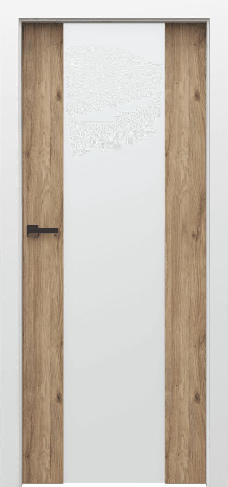 PORTA LOFT 4.B with white door frame - Portaperfect 3D veneer - Mauvella Oak